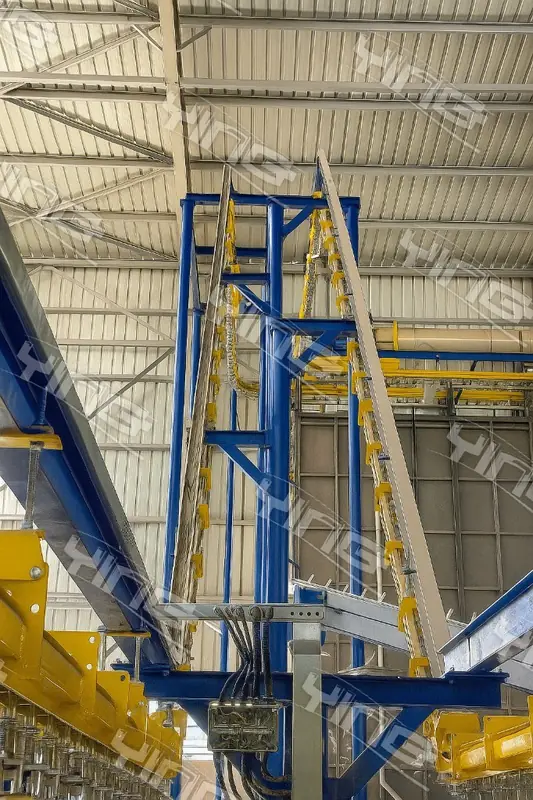 Vertical hanging conveyor frame at El Arabia Factory