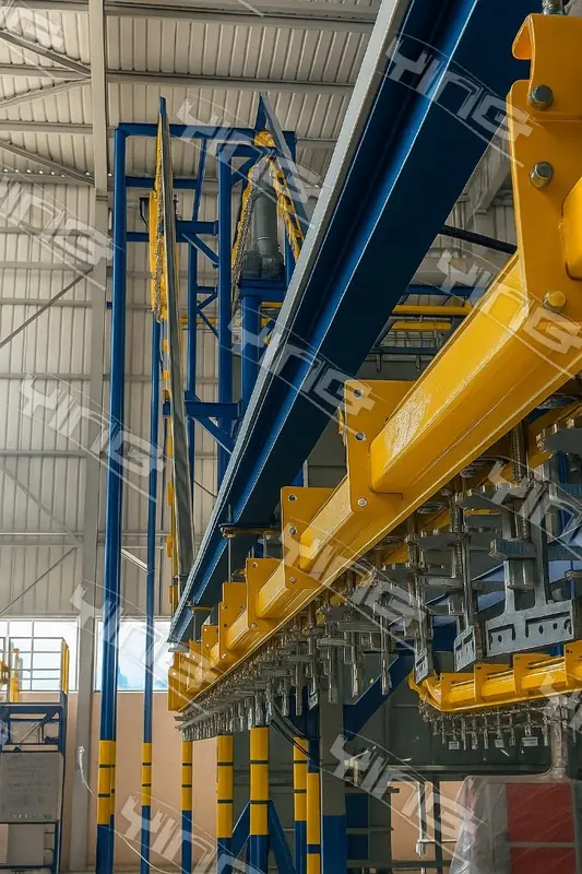 Carrier rail and hanging fixtures at El Arabia Factory